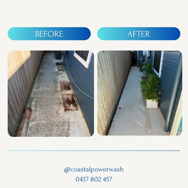 Pathway before pressure cleaning